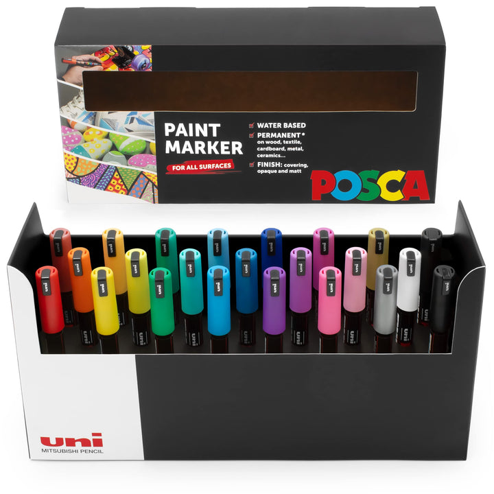 POSCA - PC-1MR – Lackstift – 0,7 mm – Schreibtischset mit 23 Farben