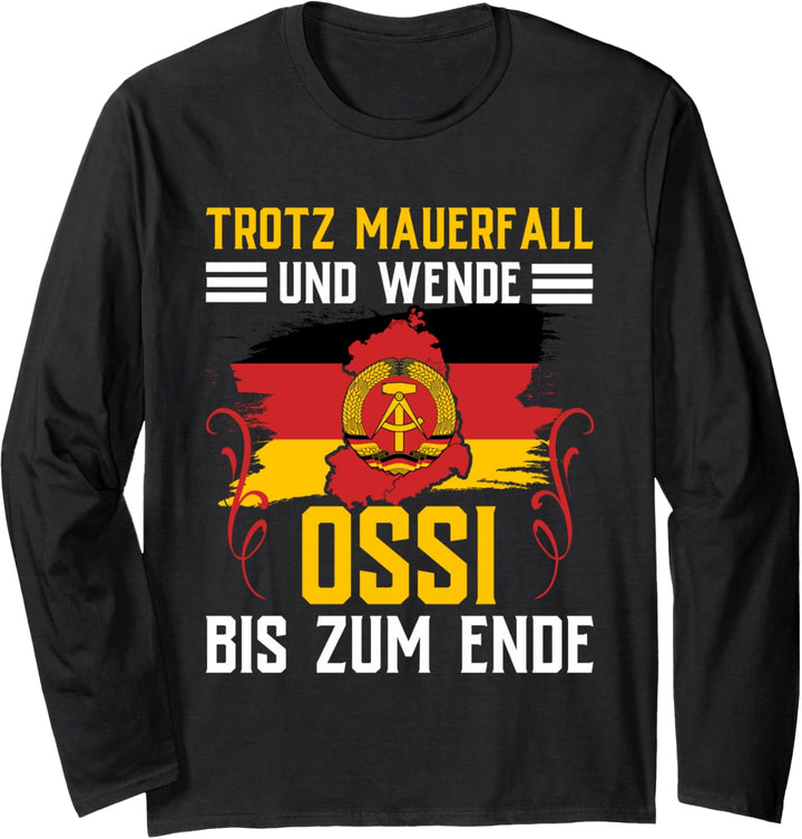 Ossi Geschenk Frauen DDR Männer Ostdeutschland NVA Osten Langarmshirt