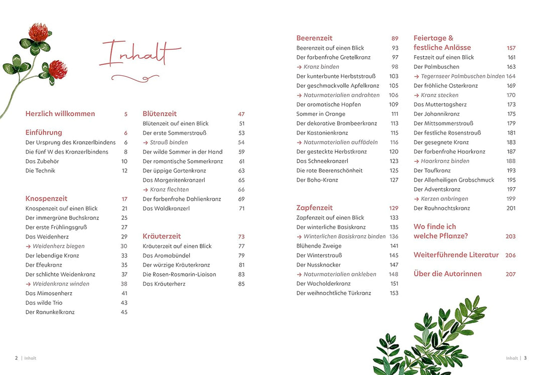 Das Kranzerlbuch: Natürlich schmücken mit Kränzen, Sträussen und Gestecken, Gebundenes Buch