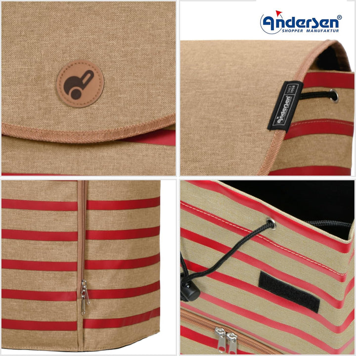 ANDERSEN Einkaufstrolley - Shopper Eske rot 47 L Handwagen, modern, nachhaltig, Shopping, Aluminium,