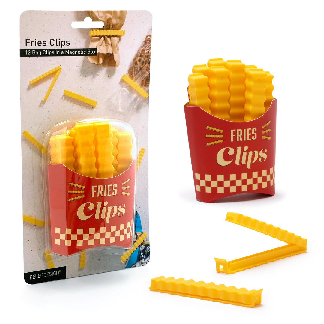 Peleg Design Fries Clips: 12 süsse Pommes-förmige Verschlussclips für Tüten &amp; Beutel, Lustige Tütenc