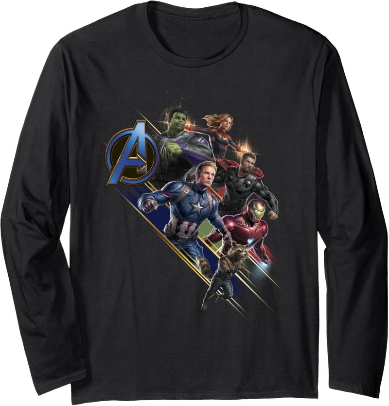 Marvel Avengers Endgame Action Pose Logo Langarmshirt