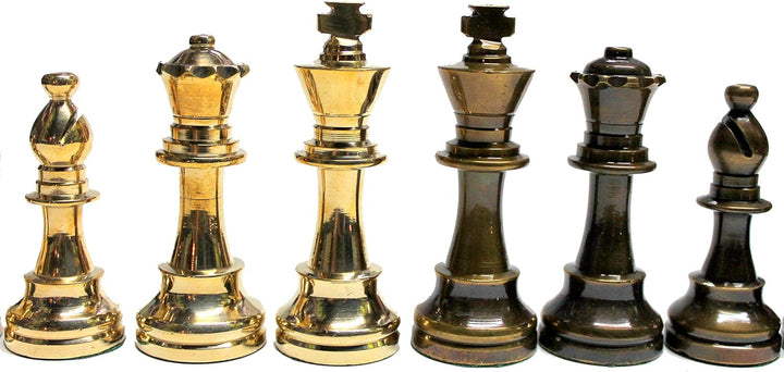 Stonkraft 8,9 cm Königshöhe - Sammleredition Messing Schachfiguren Münzen Bauer Staunton Figur Figur