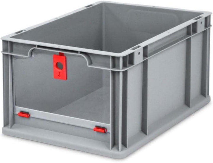 SparSet 5x Eurobox NextGen Insight Cover | HxBxT 22x30x40 | 20 Liter | Hoch/Rot | Eurobehälter, Tran