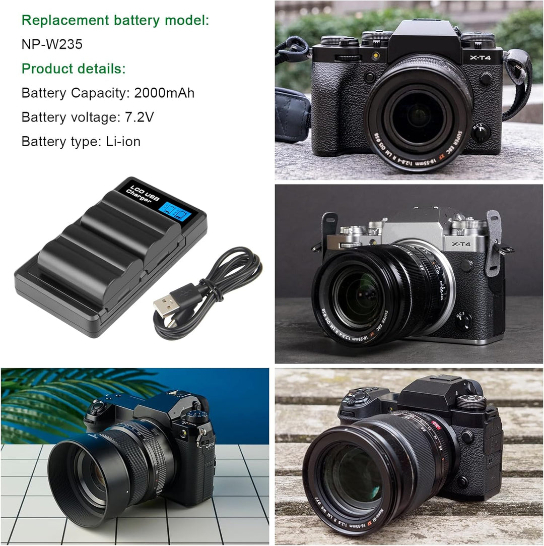 Shentec Li-ion 7.2V 2000mAh Akku für NP-W235 kompatibel mit Fujifilm X-T4 Fujifilm VG-XT4 Fujifilm X