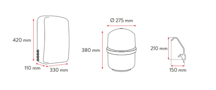 Czysta Kropla RO7 Slim Untertisch Umkehrosmose Wasserfilter 7 Stufiges Filtersystem mit Mineralisier