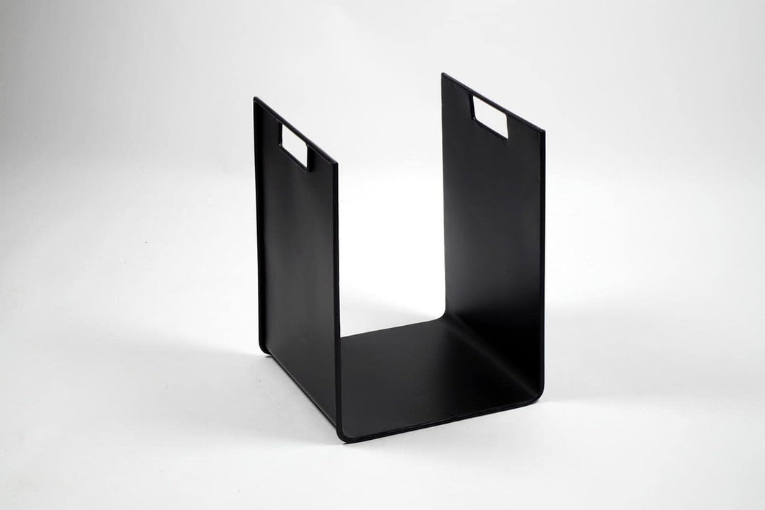 Kobolo Modernes Kaminholzregal aus Metall 44 cm hoch schwarz lackiert