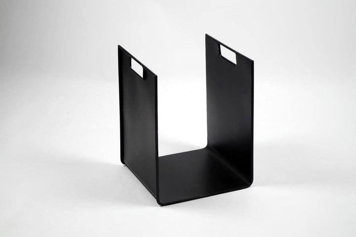 Kobolo Modernes Kaminholzregal aus Metall 44 cm hoch schwarz lackiert
