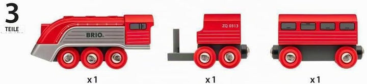 BRIO 33557 Highspeed-Dampfzug - Eisenbahnzubehör Holzeisenbahn, Spielzeug ab 3 Jahre