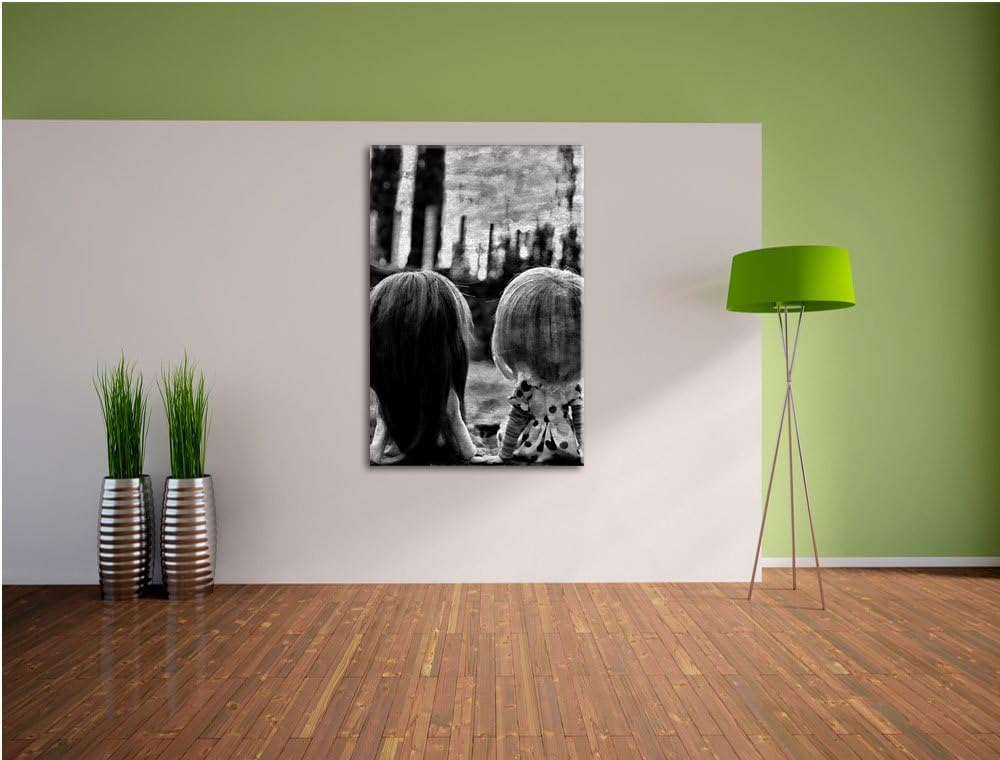 Pixxprint Pullips halten Händchen / 100x70cm Leinwandbild bespannt auf Holzrahmen/Wandbild Kunstdruc