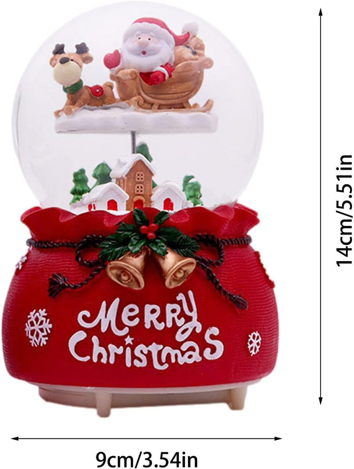 Aizuoni Weihnachtsschneekugel,Weihnachtsmann-Weihnachtsbaum-beweglicher Zug-Schneekugel - Farbwechse