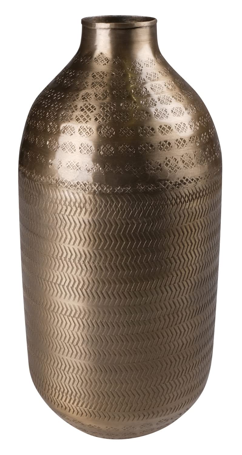 Deko-Vase - Goldgelb - Metall - H 33 cm