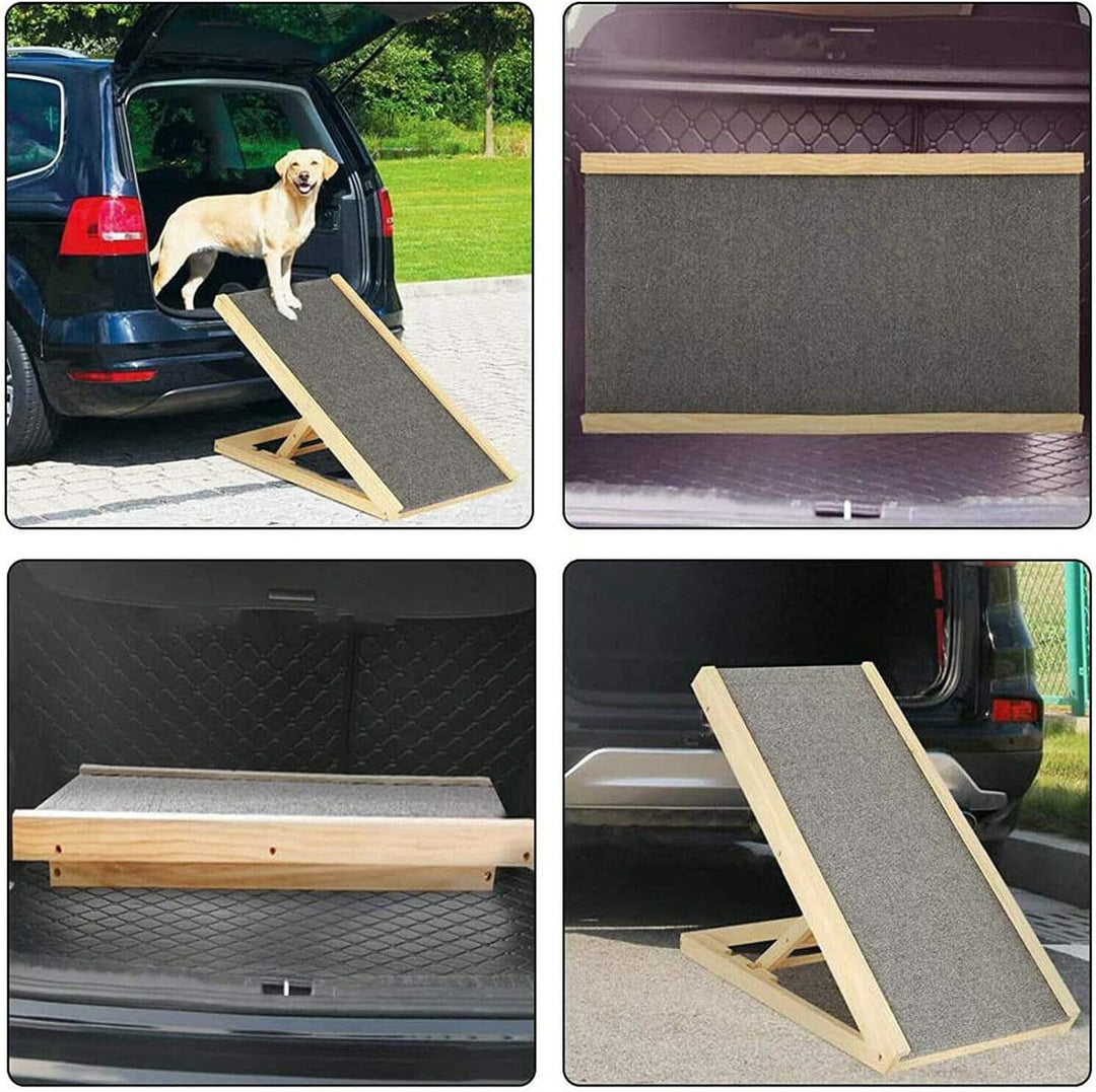 Hundetreppe für Auto Bett Klappbar,Hunderampe aus Tannenholz,Hundetreppe 60 cm hoch für grosse und k