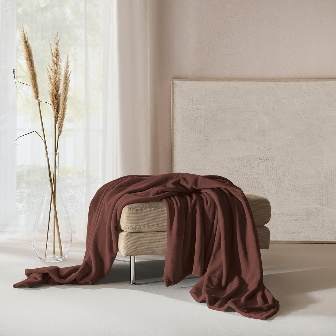 Erwin Müller Teddy-Fleece-Wohndecke Salerno, Fleece-Decke, Kuscheldecke Dunkelbraun Grösse 130x170 c