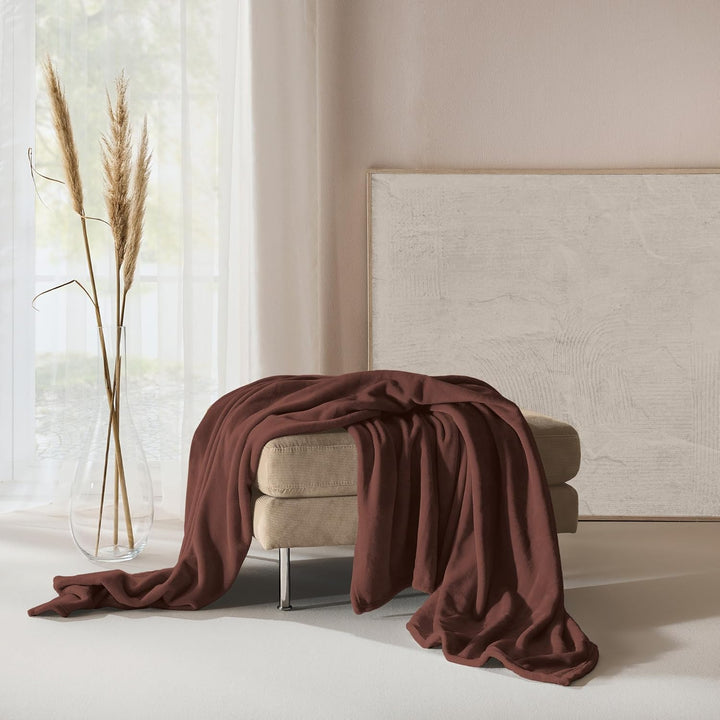 Erwin Müller Teddy-Fleece-Wohndecke Salerno, Fleece-Decke, Kuscheldecke Dunkelbraun Grösse 130x170 c