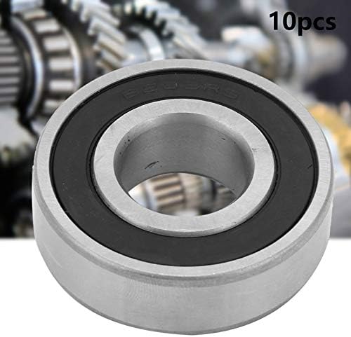 Packung mit 10 Rillenkugellagern 6203-2RS, 17 x 40 mm, geräuschloses, langsam laufendes Stahllager,