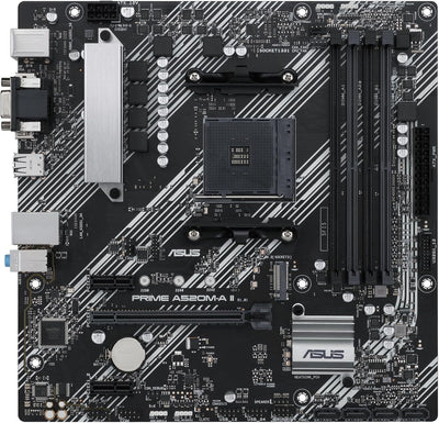 ASUS Prime A520M-A II/CSM Mainboard Sockel AM4 (AMD Ryzen, Micro-ATX, M.2, 1Gbit/s-Ethernet, SATA 6G