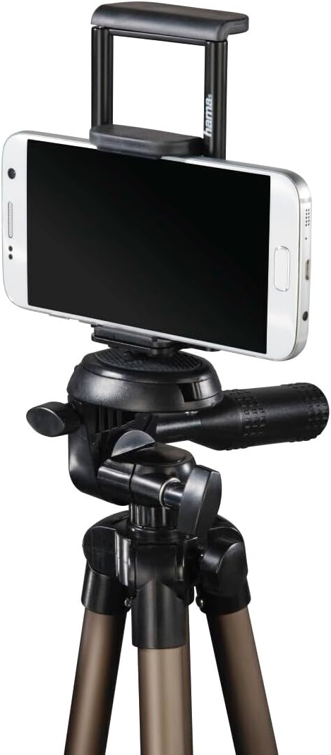 Hama Stativ für Handy und Tablet (Stativ mit Halterung für Selfies, 3D Stativkopf drehbar und neigba