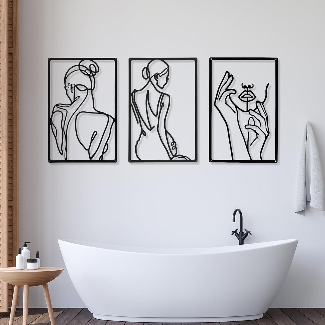 CHENGU Minimalistische abstrakte Frauen-Wandkunst, Linienzeichnung, Wandkunst, Dekoration, einzeilig