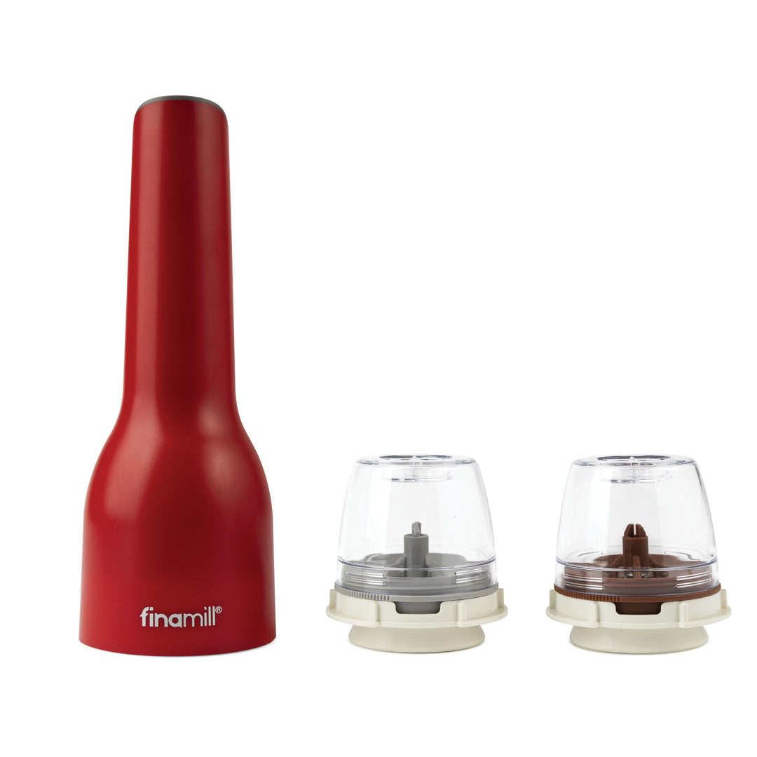 FinaMill GP813437-111SAN USB Gewürzmühlen-Set, Kunststoff, Sangria Red