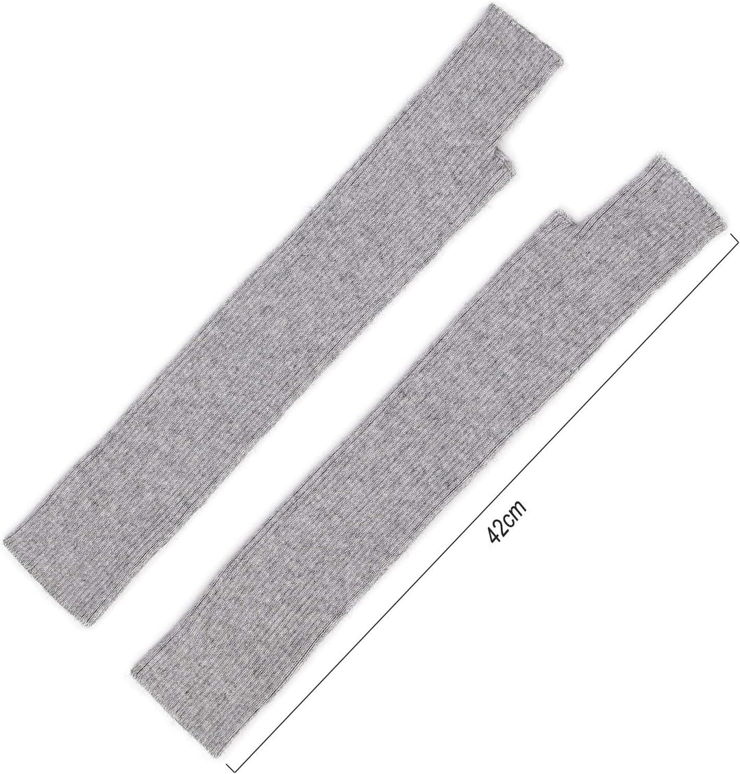 F Flammi Damen Armstulpen Hellgrau, 42 cm, Hellgrau, 42 cm