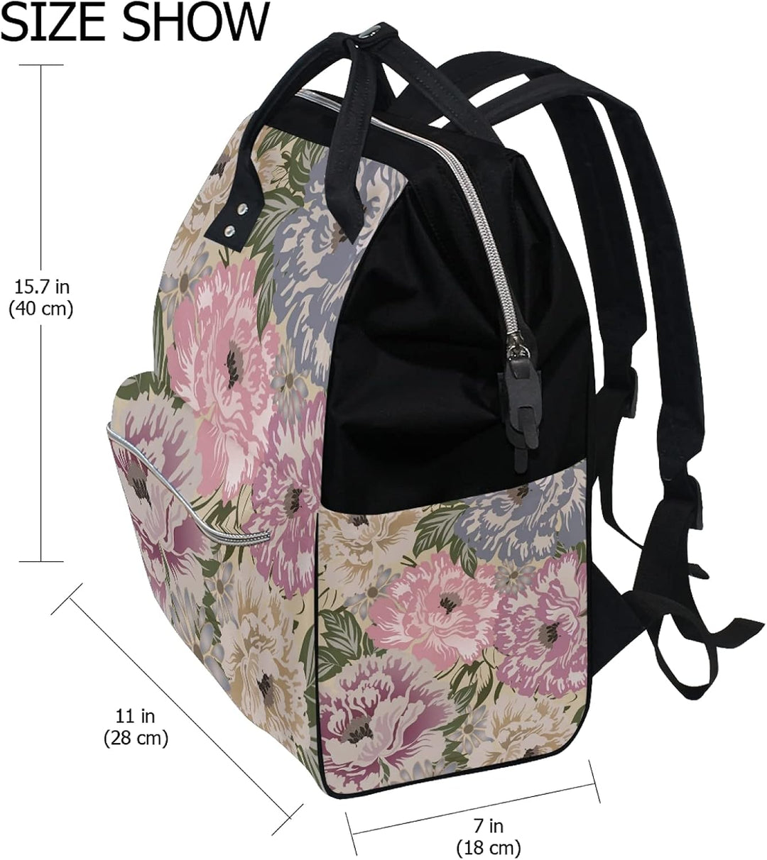 Blume Malen Wickeltasche Reiserucksack Grosse Kapazität Schulter Mom Taschen für Reisen im Freien
