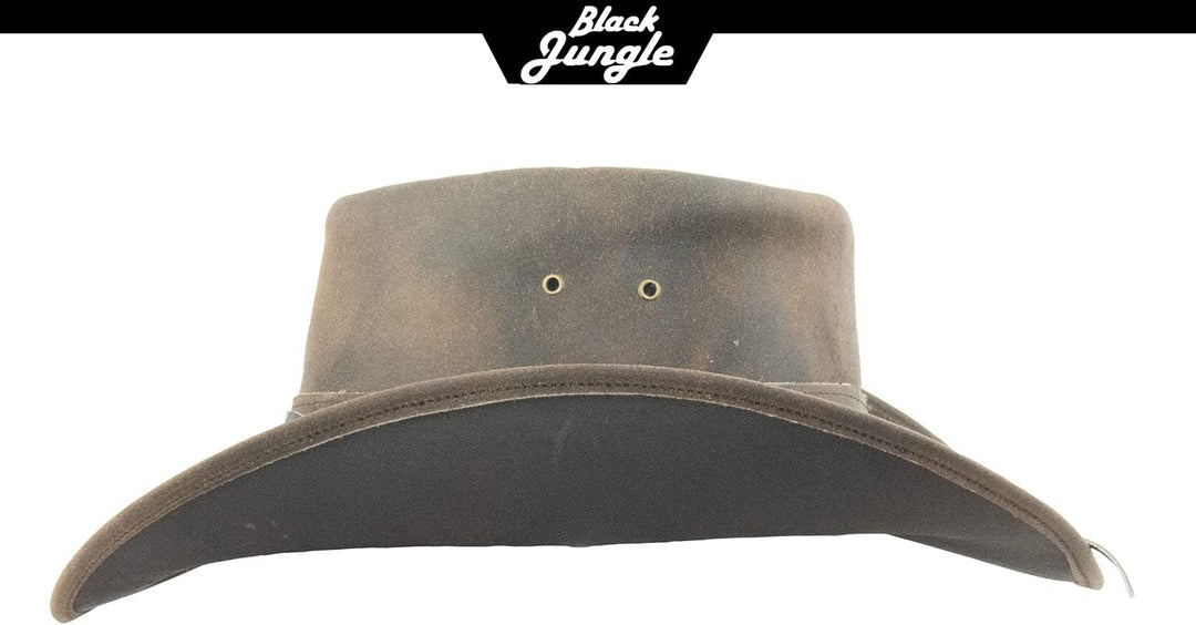Black Jungle Ontario Outdoor Western Lederhut Australien Cowboy Lederhüte Reiterhut Unisex, Braun