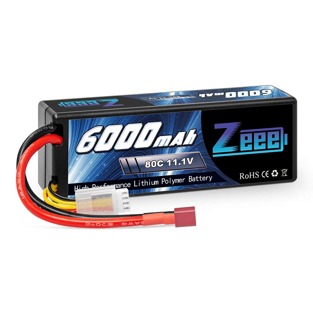 Zeee 3S Lipo Akku 11,1V 80C 6000mAh Hardcase Batterie mit T Stecker für RC Car RC Truck RC Auto Boot