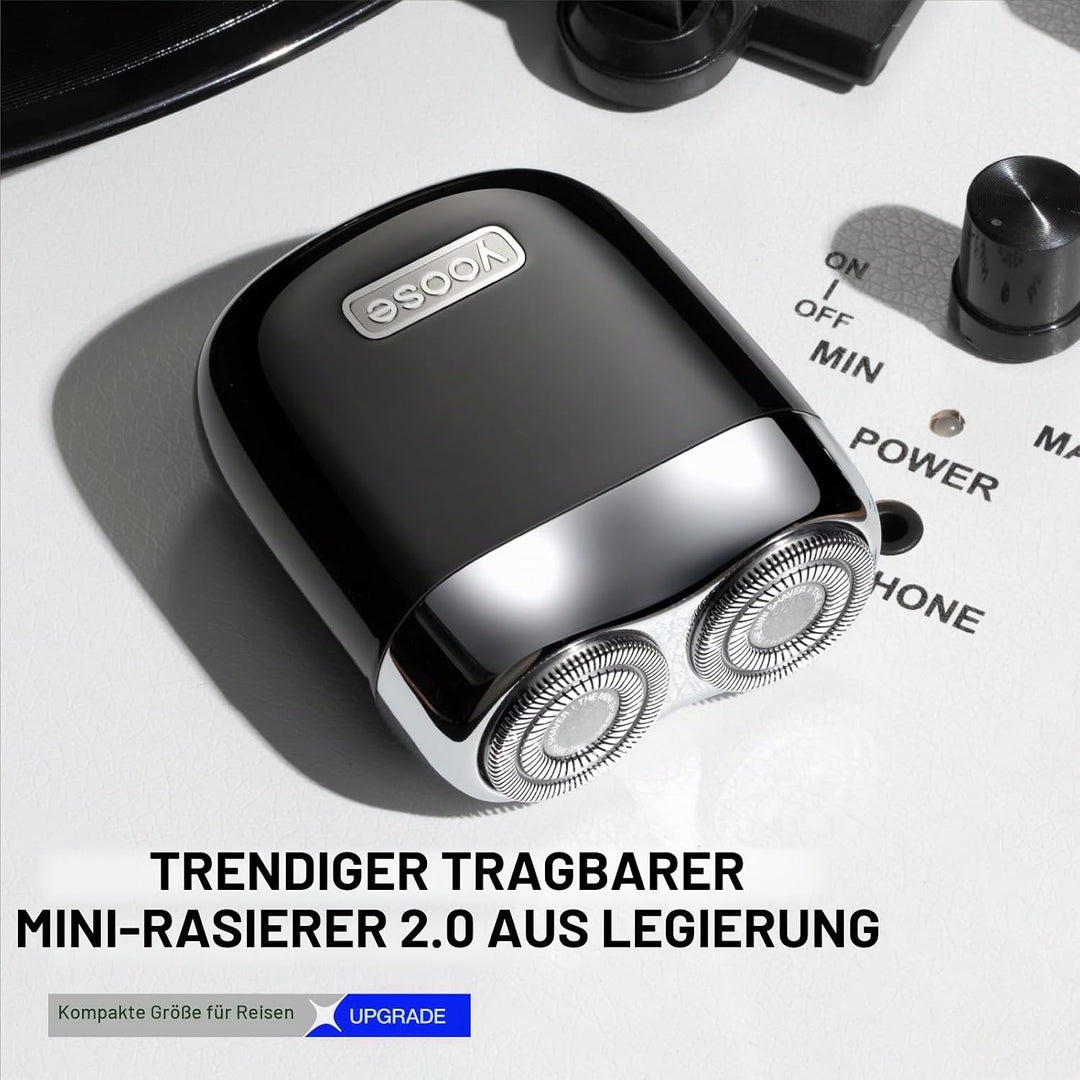 yoose MINI Rasierer Herren elektrisch, Elektrorasierer Herren aus Legierung, IPX7 wasserdicht elektr