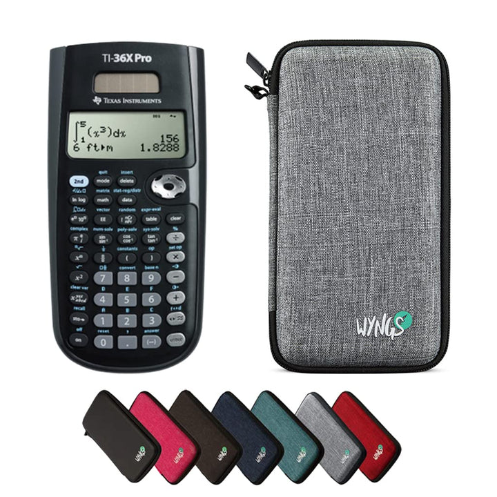 CALCUSO Sparpaket: TI-36X Pro technisch-wissenschaftlicher Taschenrechner + WYNGS Schutztasche hellg