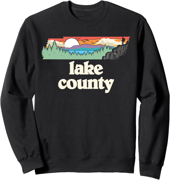 Lake County Tennessee Outdoors Retro Nature Graphic Sweatshirt