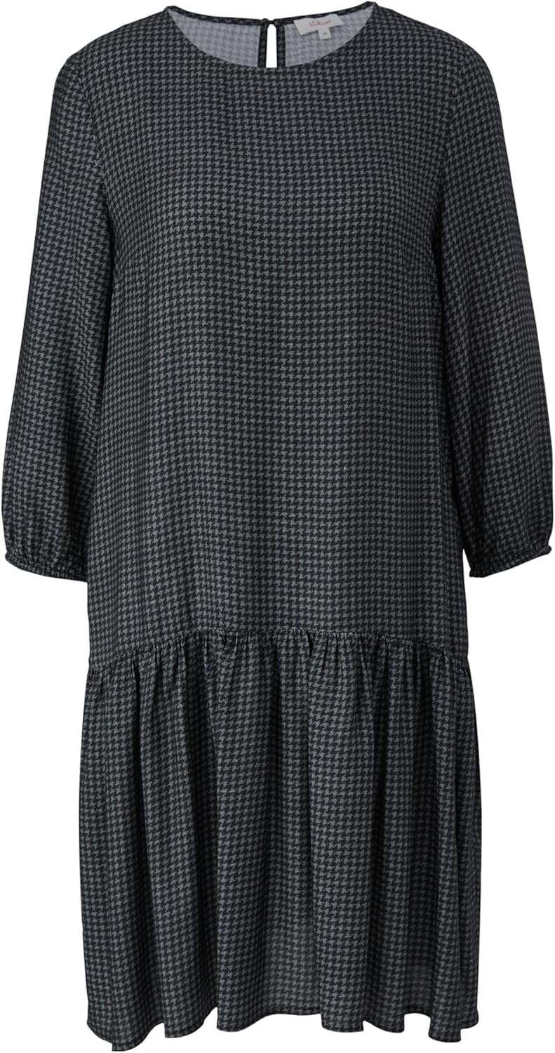 s.Oliver Kariertes Minikleid aus Viskosemix, 32 Grün