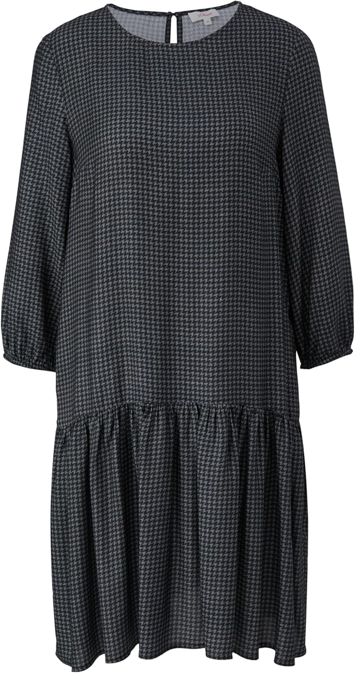 s.Oliver Kariertes Minikleid aus Viskosemix, 32 Grün