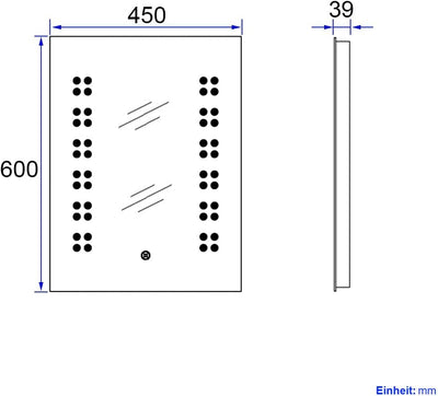 EMKE LED Badspiegel mit Beleuchtung 45x60cm Badezimmerspiegel mit Touchschalter, Einstellbare Hellig