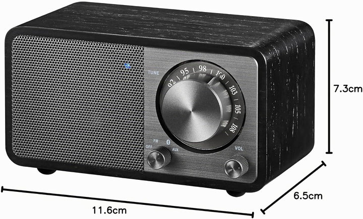 SANGEAN WR-7 Plus (2. Generation) – Kompaktes Retro Radio mit Bluetooth Lautsprecher, FM-Empfang, in