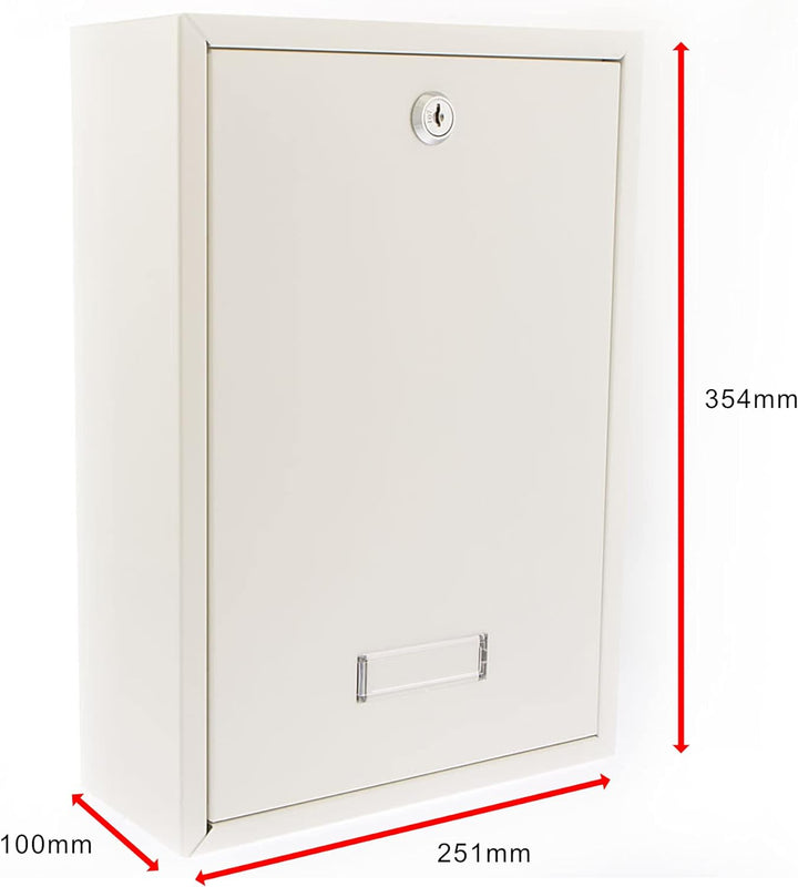 Sterling MB11BK MB11 Forth Briefkasten aus Stahl für hinten, weiss, 244 x 351 x 98mm 244 x 351 x 98m