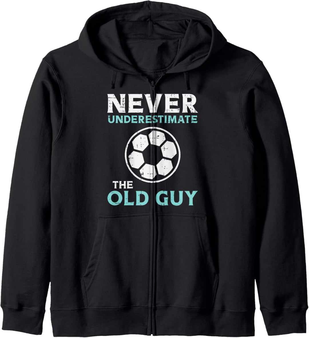 Unterschätzen Sie niemals den alten Mann-Fussball für Herren. Kapuzenjacke