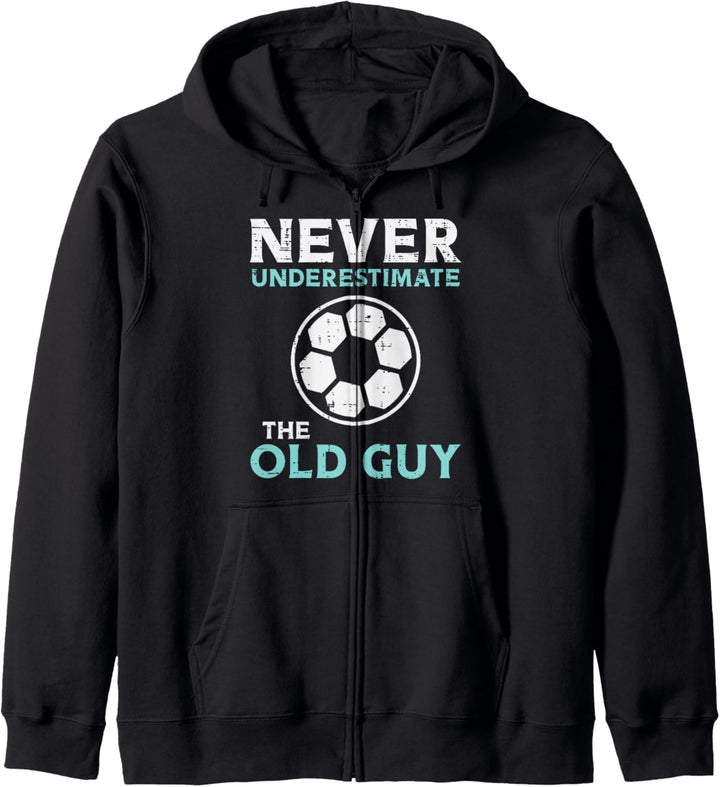 Unterschätzen Sie niemals den alten Mann-Fussball für Herren. Kapuzenjacke