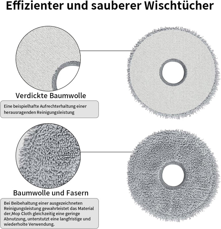 20 Stück Zubehörset für Dreame L20 Ultra, 4*Mopp Wischpad 4* Staubbeutel 1*Hauptbürste 6*Seitenbürst