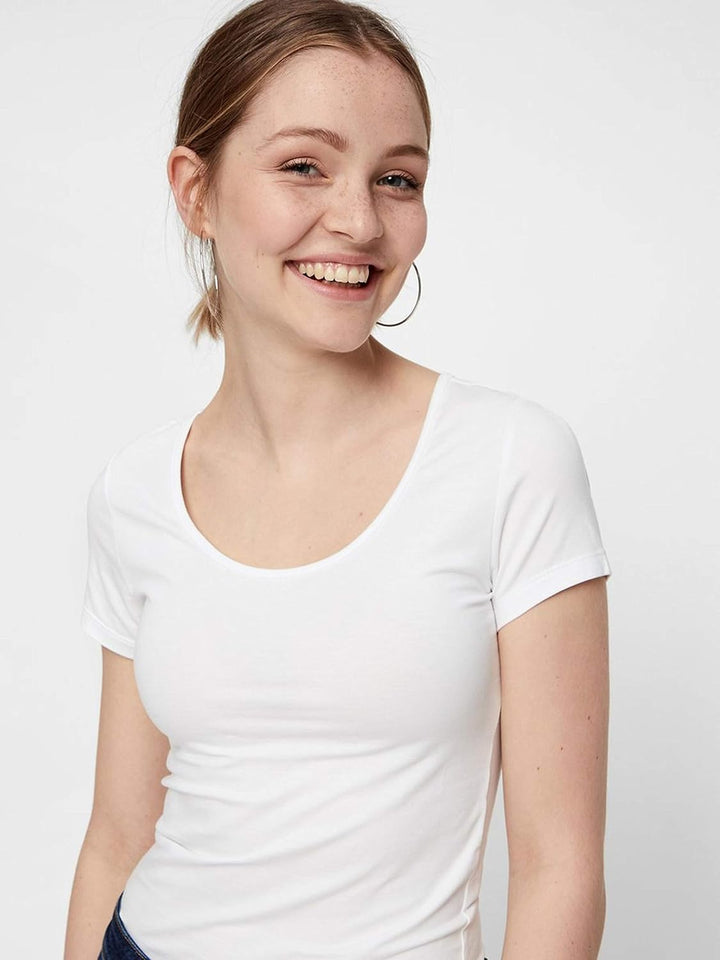 VERO MODA Damen Vmmaxi My Soft Ss U-Neck T-Shirt XS Blau (2x Insignia Blue/ 1x White), XS Blau (2x I