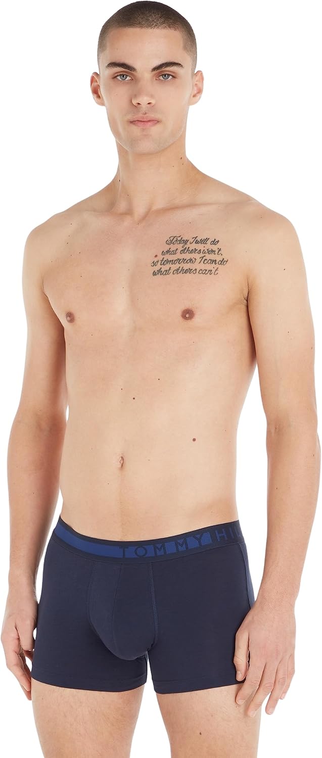 Tommy Hilfiger Herren 3er Pack Boxershorts Trunks Unterwäsche M Mehrfarbig (Navyblazer/Tangored/Pvhw
