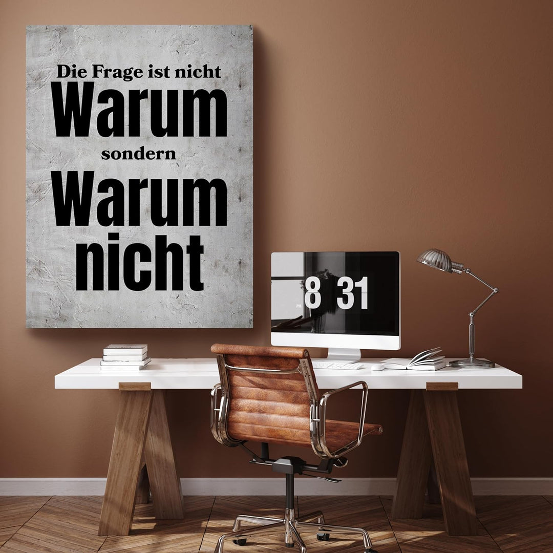 wandmotiv24 Leinwandbild Motivation, 60x45cm, Hochformat, Warum Nicht, Deko, Bilder auf Leinwand, Wa