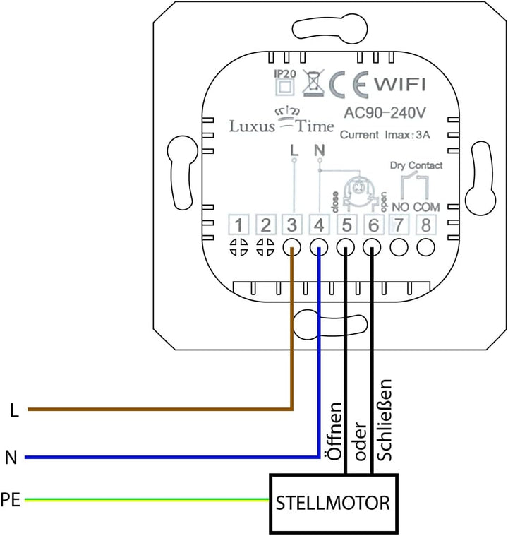 Luxus-Time WLAN Raumthermostat WiFi Heizungsthermostat Fussbodenheizung mit Rahmen Anderer Herstelle