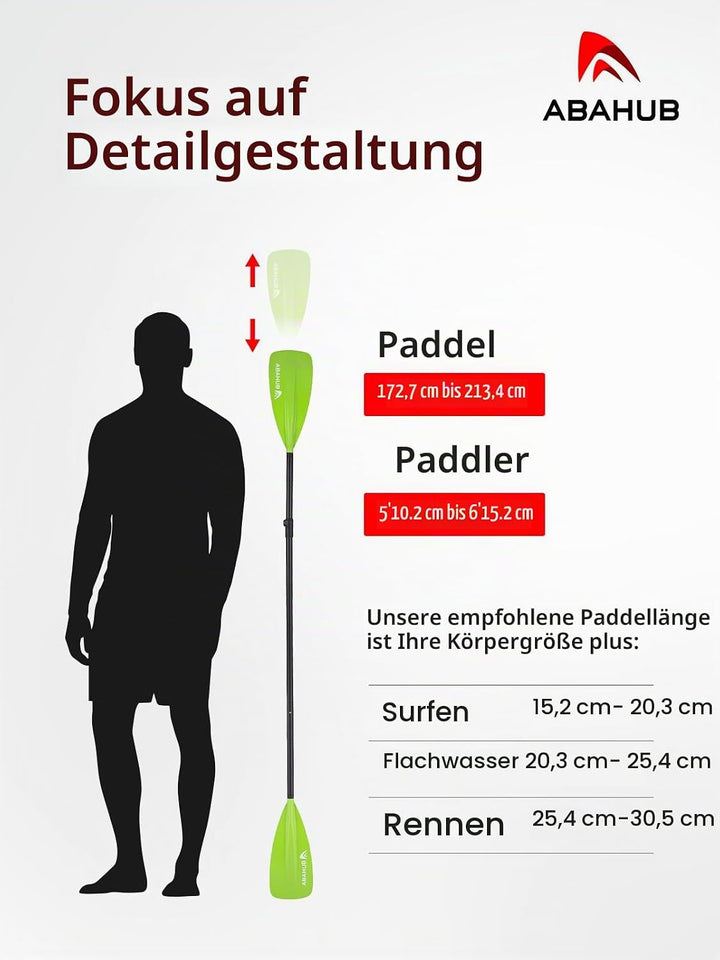 Abahub SUP Paddel / 2 in 1 Sup Kajak Paddel Aluminium Einstellbares Stand Up Paddle für Paddleboard,