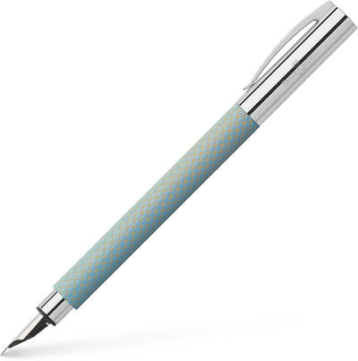 Faber-Castell Ambition 147001 Füllhalter OpArt, Feder F, himmelblau