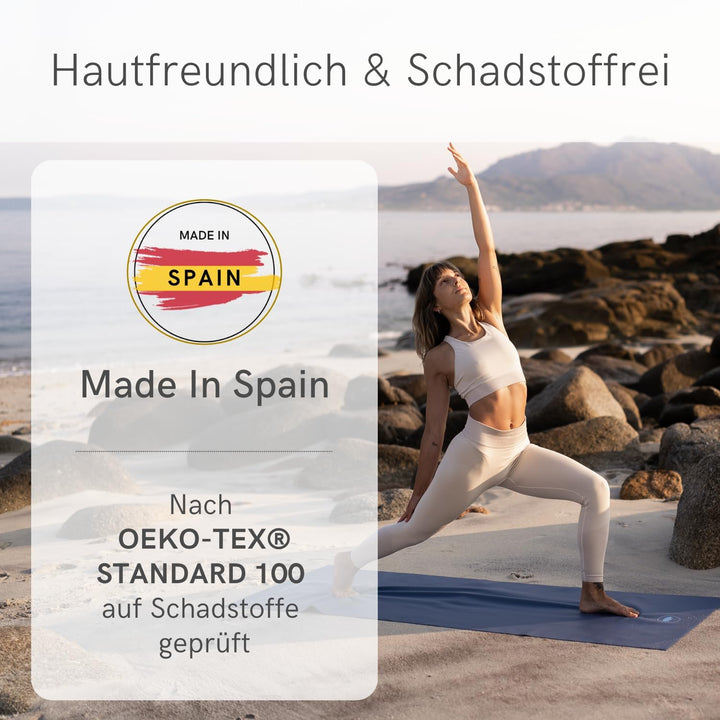 Lotuscrafts® Yogamatte dünn und faltbar, aus Naturkautschuk, Made in Spain, 1kg leiche Reisematte, 1