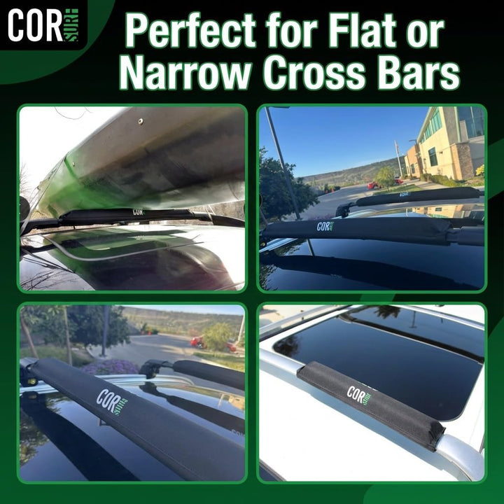 COR Surf Dachgepäckträger/Snowboardträger für Surfboard Kayak SUP Snowboard | [Paar] 28 "& 19" - für