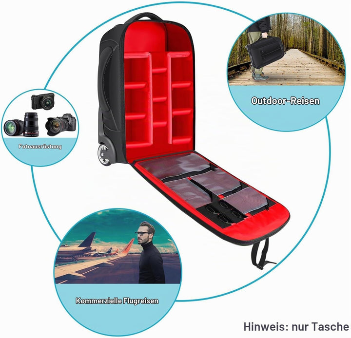 NEEWER 2 in 1 Kamera Schieberucksack, Kofferstil, konvertierbar, mit stossfestem Doppelgriff, mit he