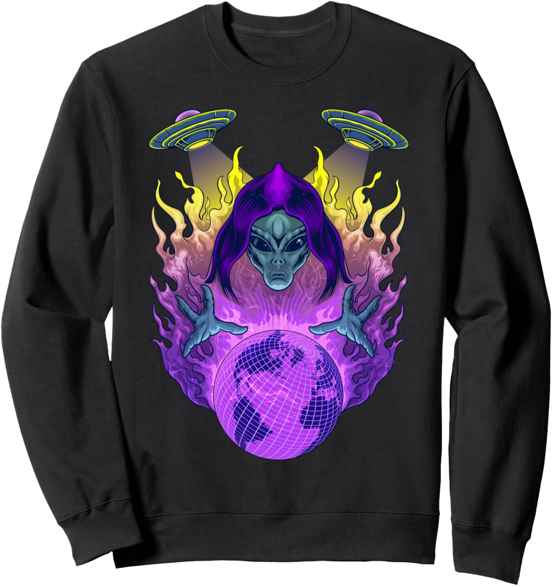 Aliens Rule the World Ufo - Sad Aesthetic Edgy Streetwear Sweatshirt