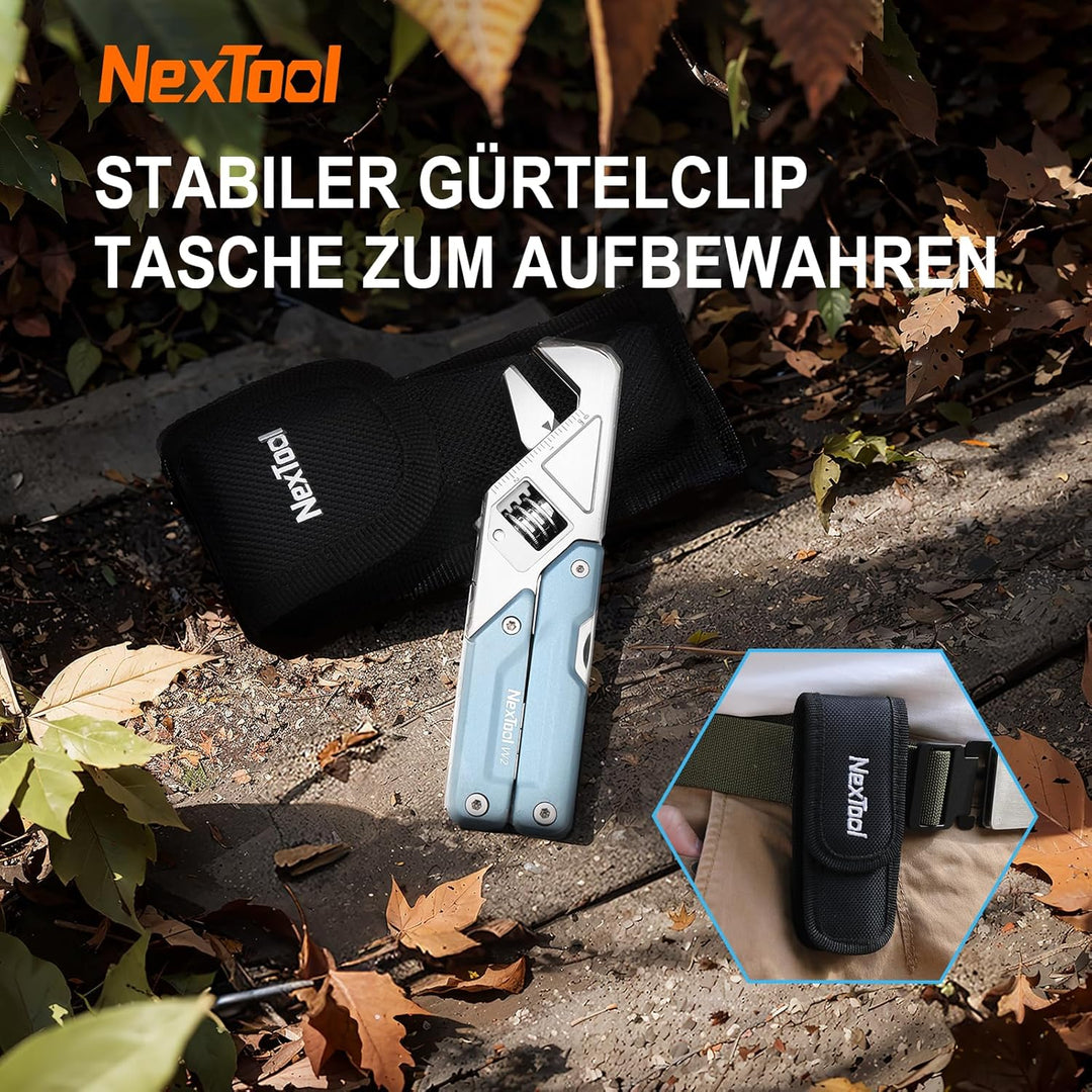 NexTool W2 Multitool, 8 in 1 Multi Tool Werkzeug mit verstellbarem Schraubenschlüssel, Multitool Zan